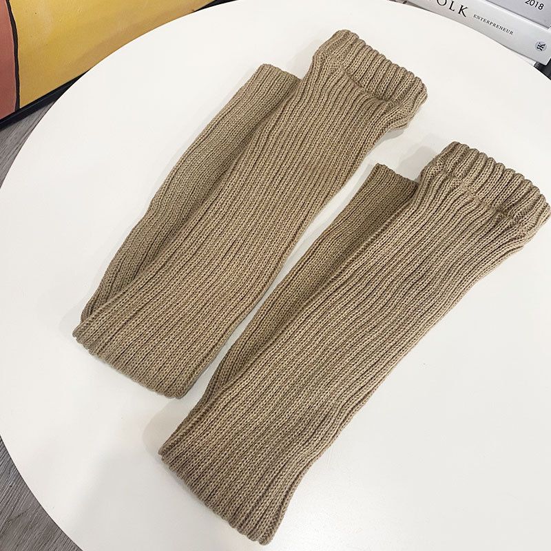 Chaussettes hautes extra longues en laine blanche tricotée (70 cm) pour femme, polyvalentes et amincissantes, style tendance._voghion.com