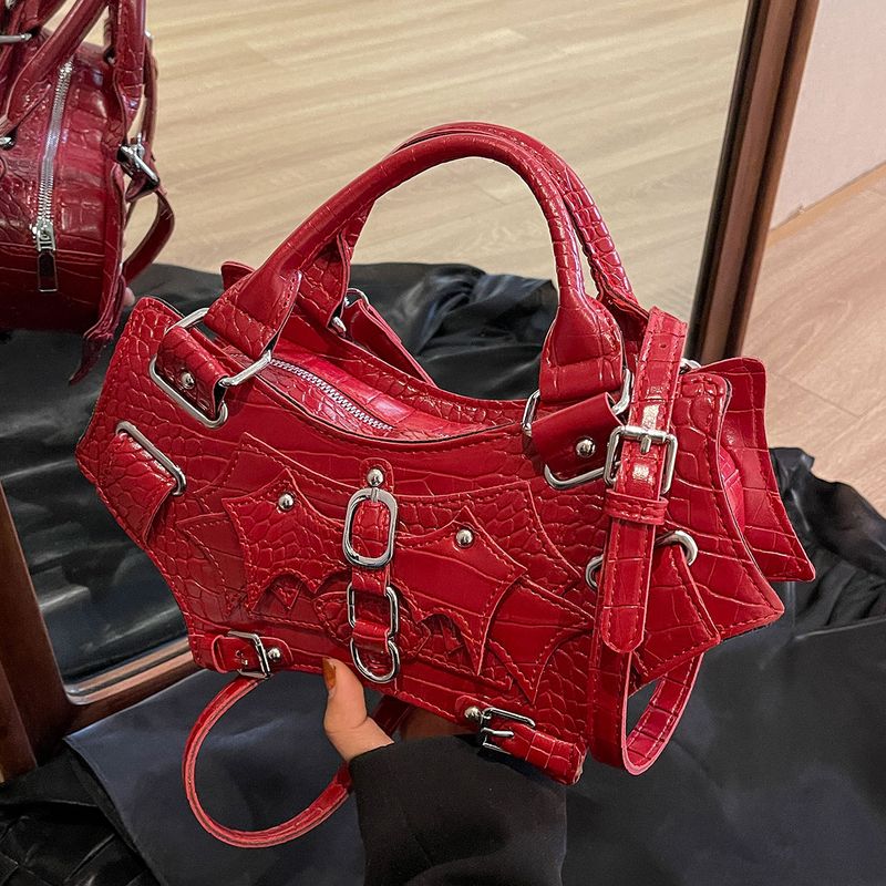 Gothic Batwing Single Shoulder Y2K Rock Punk Style Women's With Rivets, Handheld Or Crossbody Bag_voghion.com