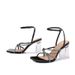 New large-size square head transparent high-heeled sandals women's rhinestone lace fashion sandals_voghion.com