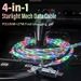 Cavo dati USB Lightning di tipo C in lega di zinco multicolore a LED Starry Sky con ricarica rapida 4 in 1, cavo USB LED da 100 W_voghion.com