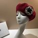 Berretto in lana per adulti, stile francese, piccolo, profumato, stile camelia, artista, moda, semplice, versatile, cappello ottagonale_voghion.com