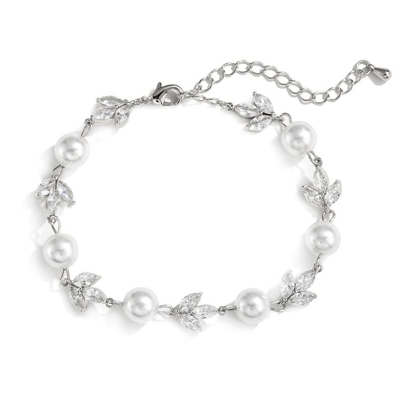 Braccialetto RAKOL INS Niche Design Personality Simple Micro Pave Zircone per donna Elegante Leggero Lusso Perla Gioielli_voghion.com