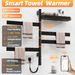 SIOYIE Smart Rotating Heated Towel Rack For Bathroom, Wall-Mounted Electric Towel Dryer With Swivel Bars & Shelf, Smart Timer, Low Carbon Steel, Plug-in/Hardwired, Towel Warmer With Wi-Fi App Control_voghion.com