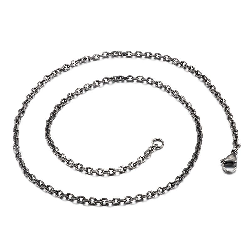 Collana da uomo in acciaio al titanio in stile punk con ciondolo geometrico - Catena in acciaio inossidabile resistente per un look casual ed elegante_voghion.com