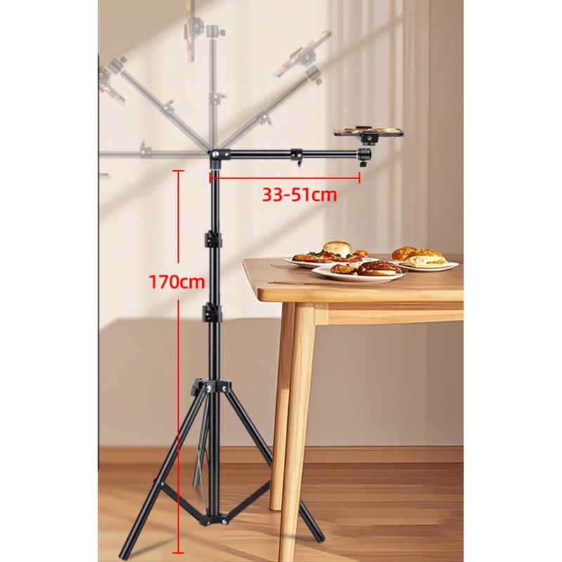 Phone Live Streaming Shooting Floor Photo Selfie Overhead Shot Anchor Tripod Extendable Stand_voghion.com