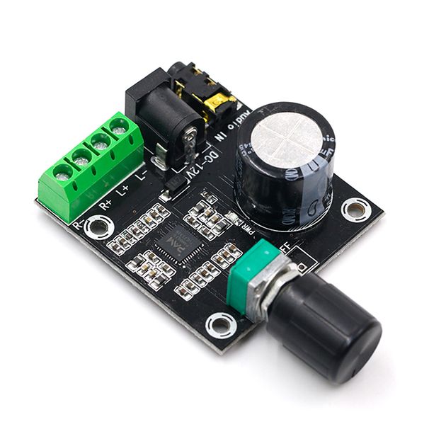 Super Slim 2 x 15W PAM8610 Class D Digital Dual Power Audio Amplifier Board 12V black_voghion.com