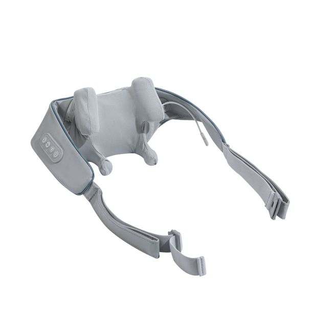 Massaggiatore elettrico riscaldato 2 in 1 Shiatsu per spalle, collo e schiena, con intensità regolabile (nero/grigio/beige)_voghion.com