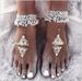 Neues Zubehör Schöner ethnischer Stil Übertriebene Persönlichkeit Glockenquaste Mehrschichtiges Strand-Fußkettchen für Frauen_voghion.com