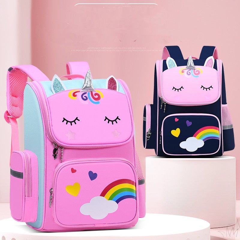 Niedlicher Schultaschenrucksack Grundschüler in Rosa Blau, geeignet für Jungen und Mädchen_voghion.com