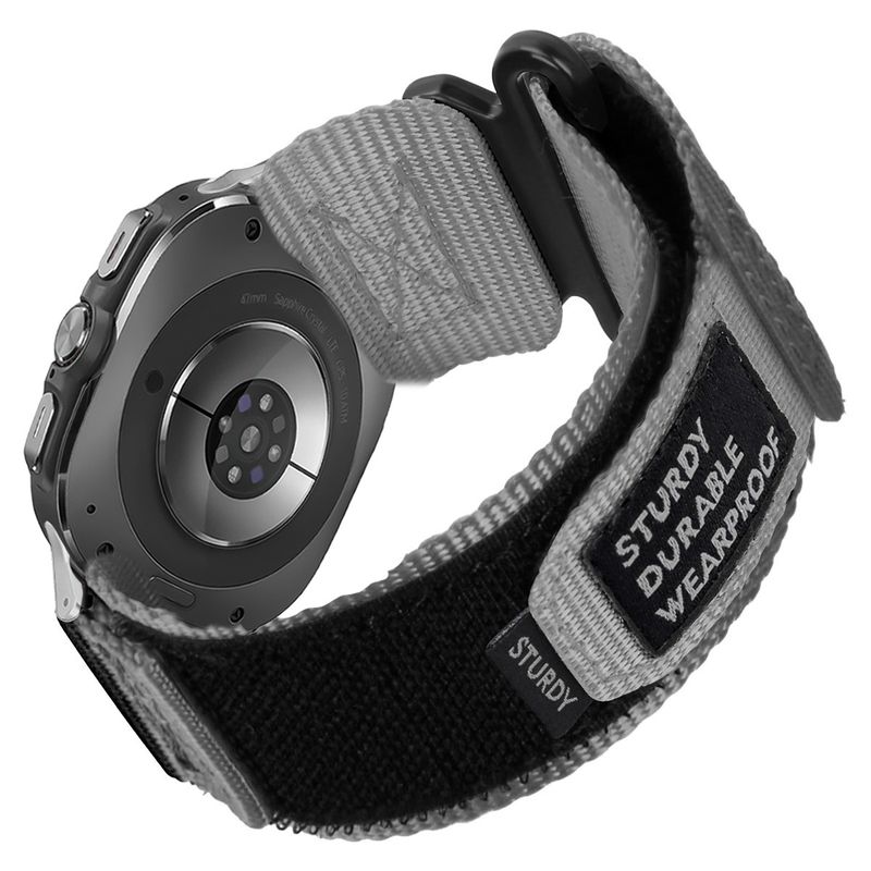 Convient pour Samsung Galaxy Watch Ultra, connecteur métallique, bracelet tressé en nylon avec boucle Velcro_voghion.com