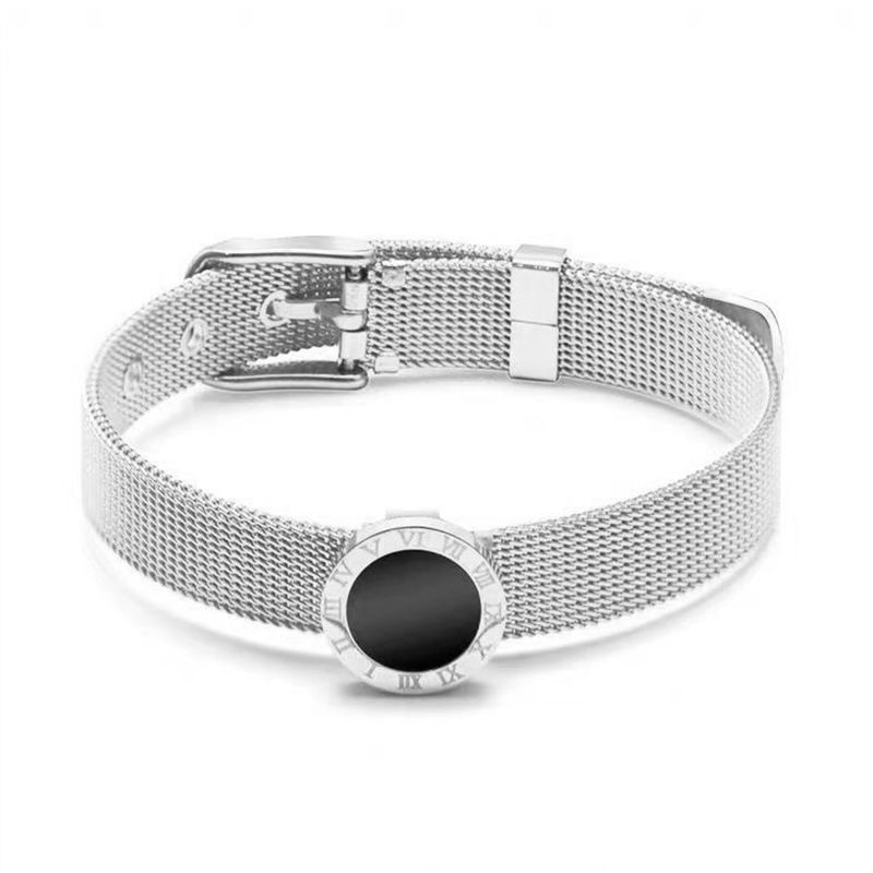 Bracciale in acciaio al titanio con numeri romani per donna, design di nicchia in stile Ins, braccialetto di celebrità di Internet, versione coreana_voghion.com