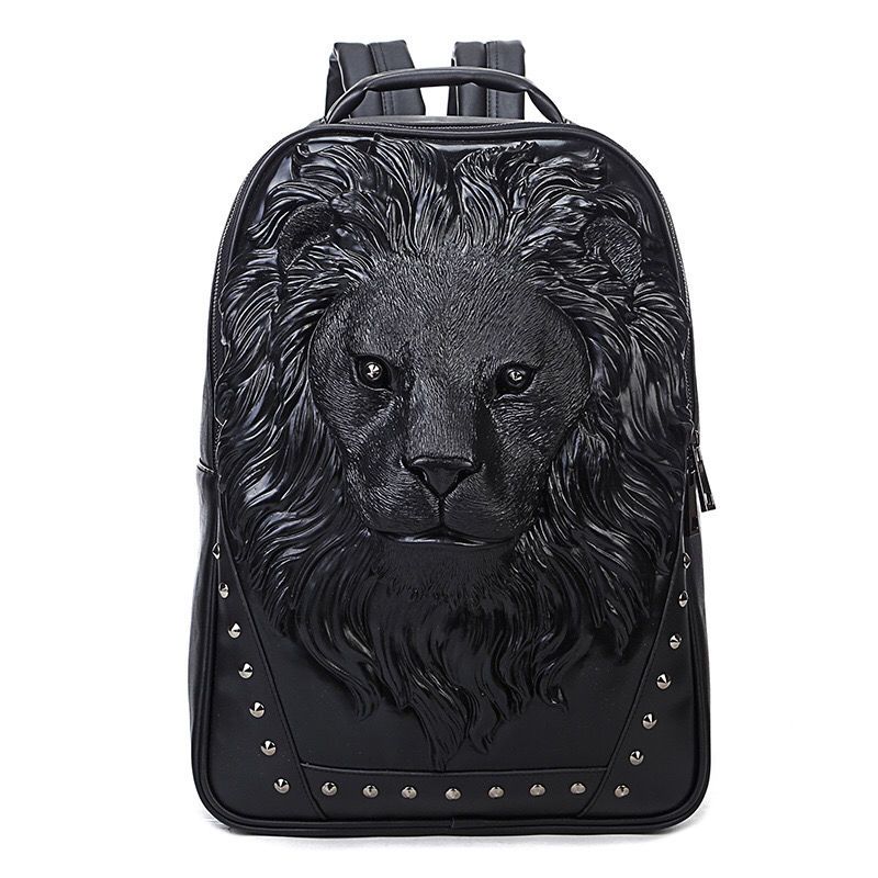 The coolest fashionable backpack with a unique lion head design, making you look authoritative, full of style, large capacity, practical ﻿_voghion.com