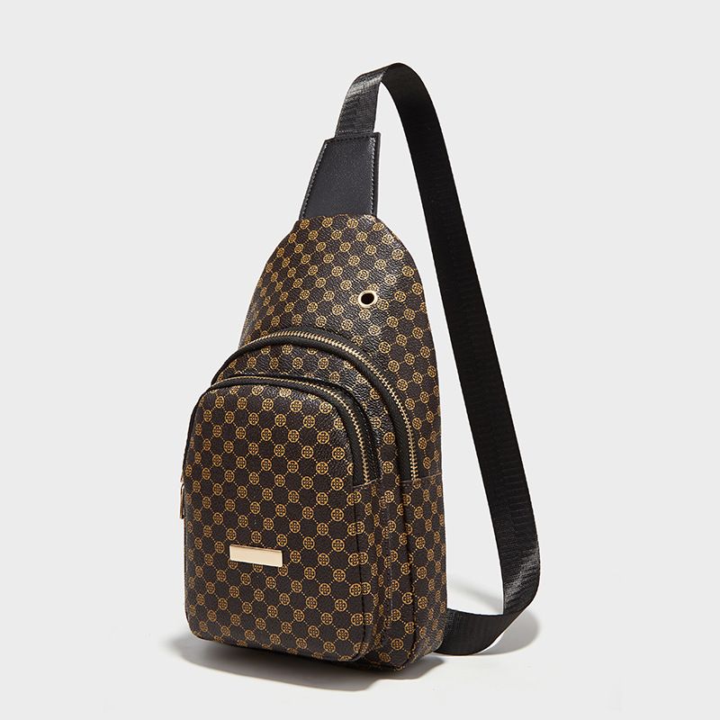 Double Loop Circle Print Leopard Print Casual Crossbody Mobile Phone Bag_voghion.com