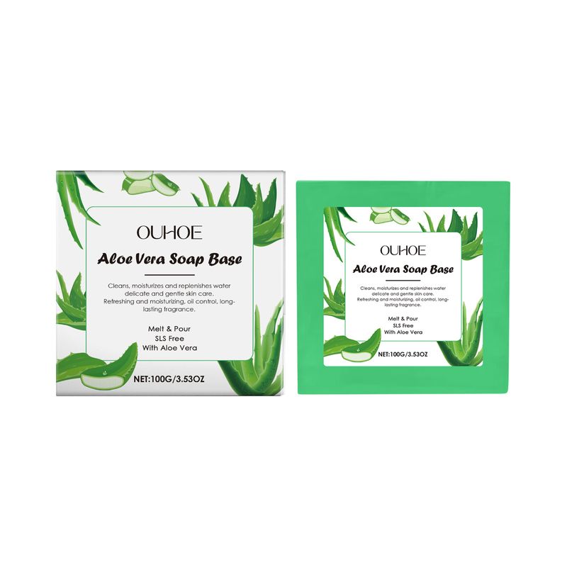 OUHOE Aloe Vera Gentle Cleansing Soap Gently Cleanses The Body's Skin, Controls Oil, Refreshes And Moisturizes Daily_voghion.com
