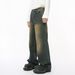 Herrenbekleidung Herbst Neuankömmlinge Retro Multicolor Distressed Weiß Weites Bein Gerade Jeans Trend_voghion.com