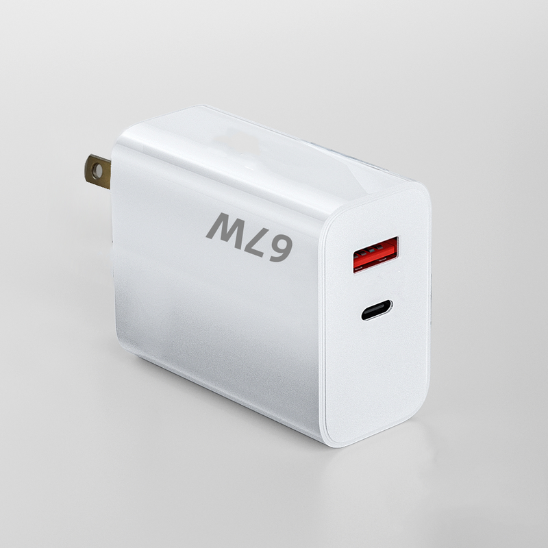 GaN 67W USB C-oplader Hurtigopladning 3.0 PD QC 3.0 USB-C Type C Hurtigopladning Mobilopladningsvægadapter til hargering_voghion.com