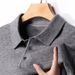 Autumn High-End Wool Collar Long Sleeve Men's Knit Solid Color Middle-Aged Commuter Simple Base Sweater For Men_voghion.com