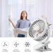 2X Portable 3Speeds USB Rechargeable Mini Cooling Fan Clip On Desk Baby Stroller_voghion.com