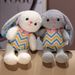 Süße weiche gestreifte Kaninchen Puppe Plüsch Spielzeug kleine weiße Kaninchen Puppe Kinder Ragdoll Ostergeschenk_voghion.com