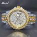 MISSFOX Dual Calendar New Full Diamond Luxury Men's Quartz Gentlemen's Watch Gold Fashion_voghion.com