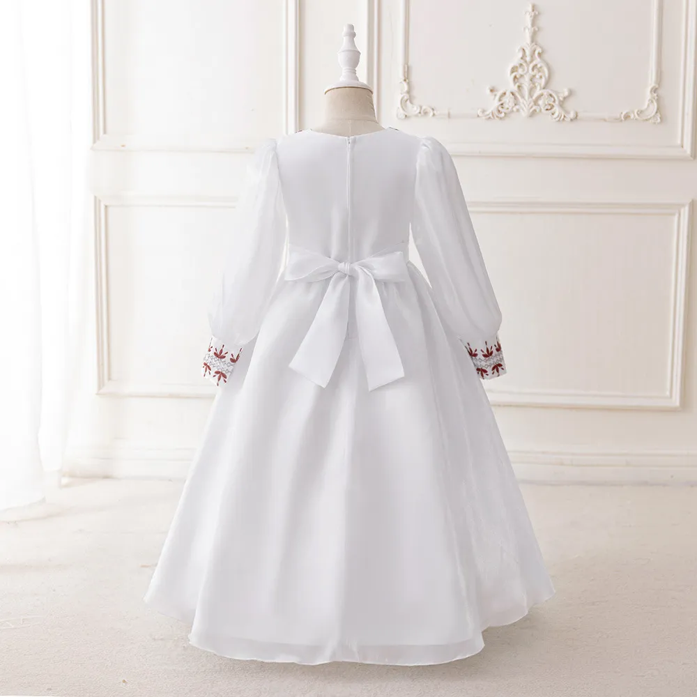 Mother & Kids New children's dress long sleeves floor length dress forged cloth embroidery girls dress fashion evening dress_voghion.com