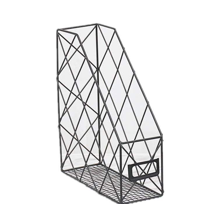 Scaffale portaoggetti da scrivania, scaffale portaoggetti da scrivania, porta libri, scaffale porta riviste, COLORE NERO_voghion.com