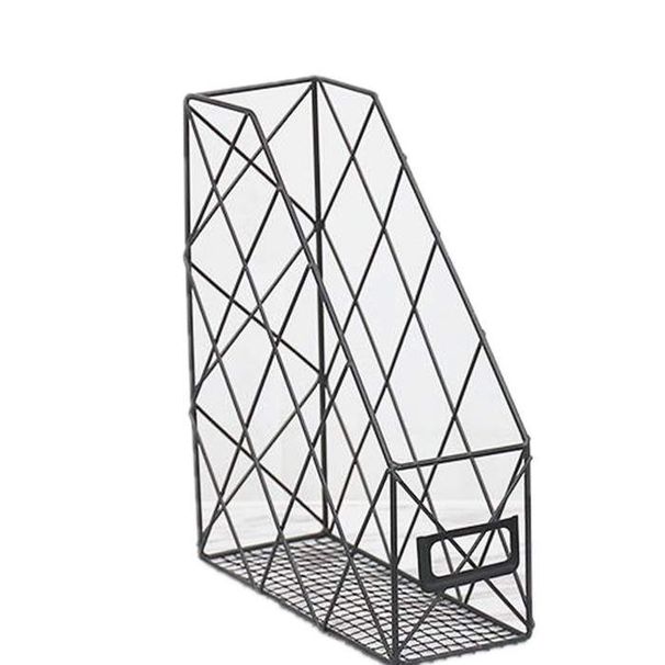 Scaffale portaoggetti da scrivania, scaffale portaoggetti da scrivania, porta libri, scaffale porta riviste, COLORE NERO_voghion.com