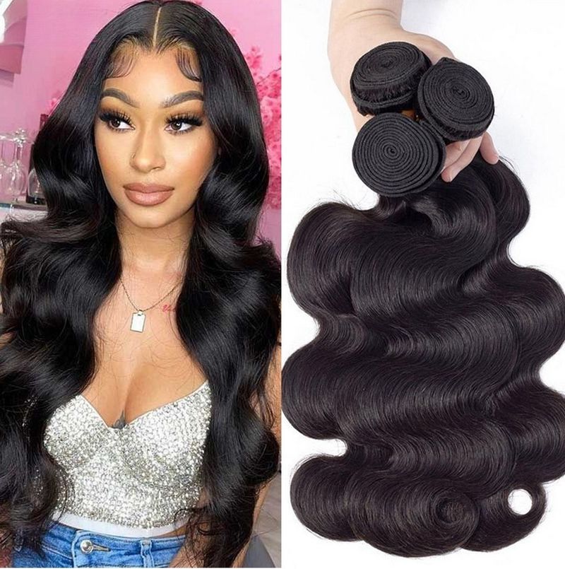 9A10A12A natuurlijke kleur body wave menselijk haar bundels_voghion.com