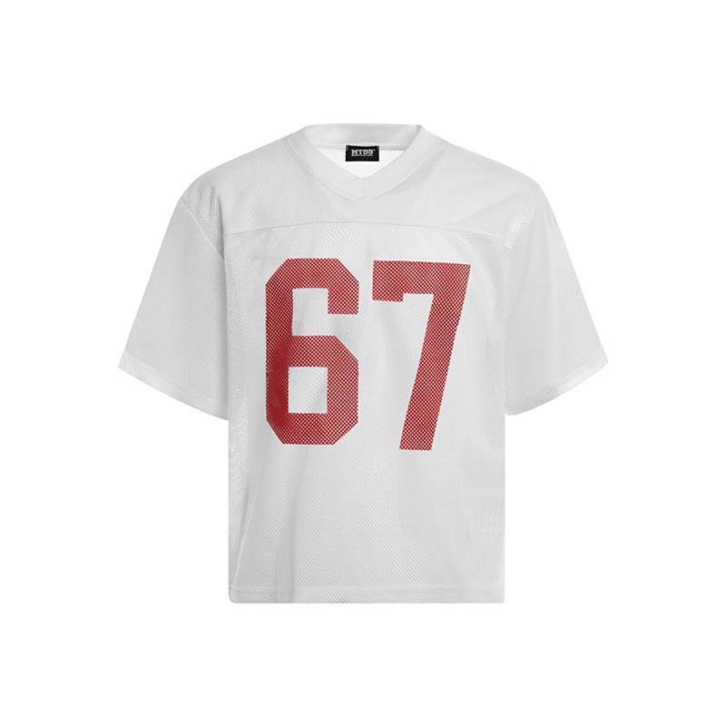 T-shirt ample à manches courtes et col en V pour homme, vêtement d'été en maille, style sportif_voghion.com