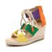 Sandali con zeppa in corda di iuta fatti a mano da donna - Scarpe con plateau e cinturini colorati in stile bohémien (calzature estive etniche da donna)_voghion.com