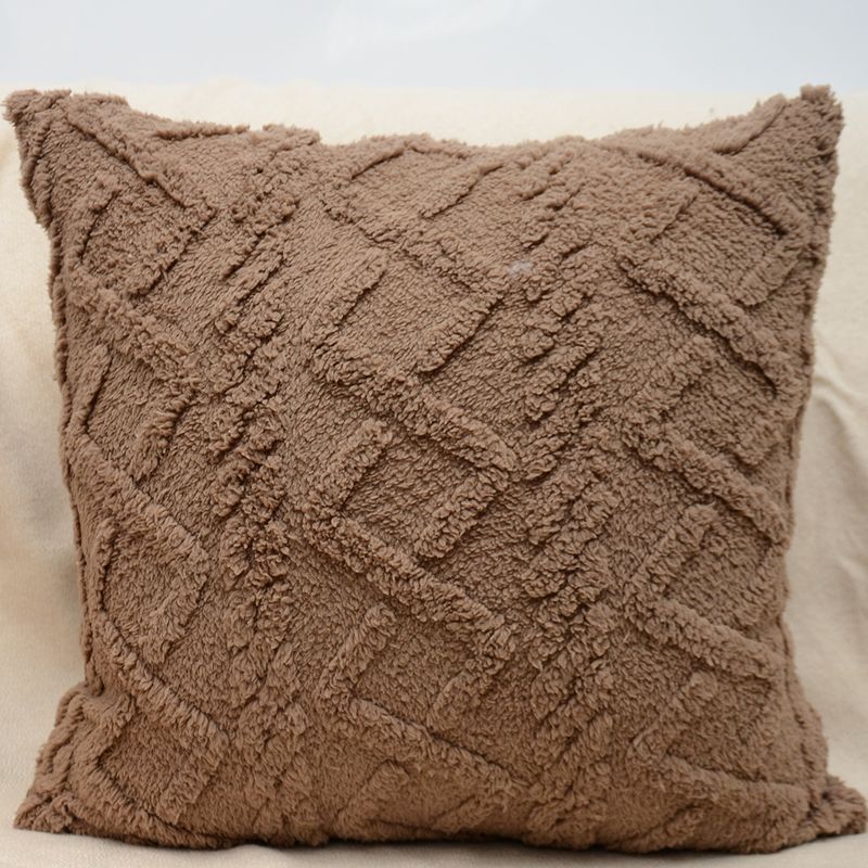 Soft Plush Cushion Cover Fuzzy Short Wool Fleece Throw Pillow Cover For Sofa Square Patterned Warm Winter Decorative Pillows_voghion.com