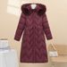 Langer, wattierter Damenmantel mit Kunstpelzkapuze, übergroße Winterjacke, warme Oberbekleidung in Übergröße, modischer Stil, Reißverschluss, mehrere Taschen_voghion.com