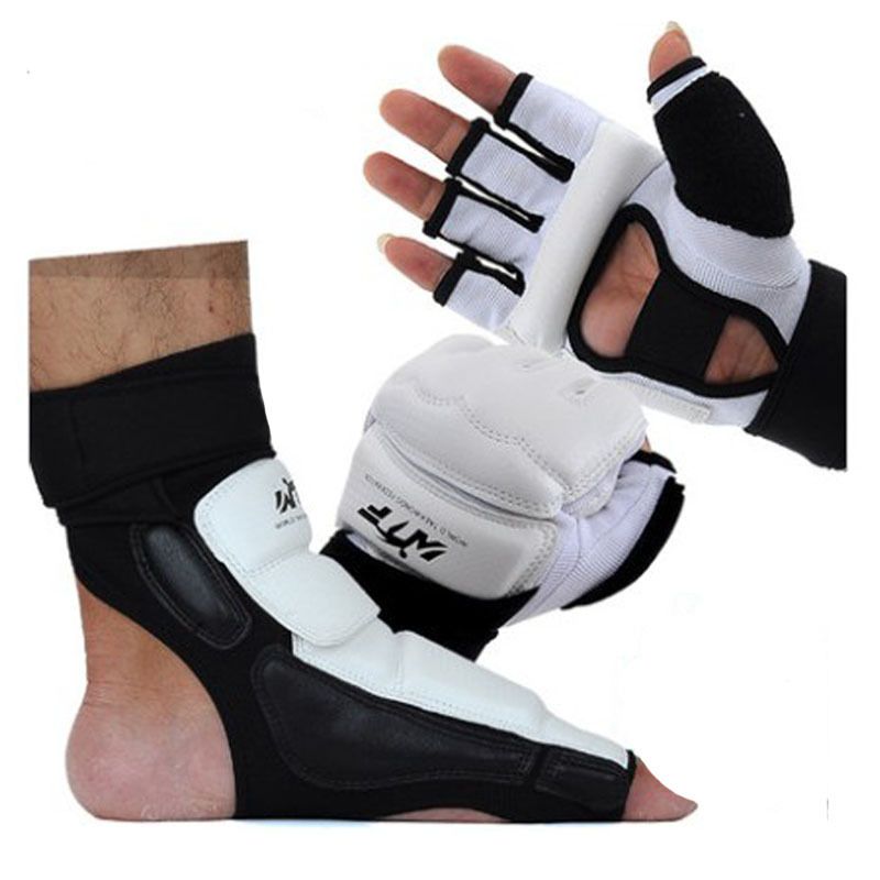 Guantes de taekwondo, protección para manos y pies, protección para pies, set de combate de boxeo Sanda desnudo, saco de boxeo, medio dedo, dedo completo_voghion.com