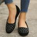 2025 Spring And Autumn Edition Matte Round Head Water Diamond Flat Bottom Casual Large Single Shoe Women's Shoes_voghion.com