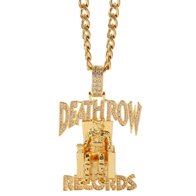 DEATHROW New Cuban Chain King Necklace Zircon Pendant Trendy Hip-Hop Jewelry_voghion.com