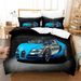Juego de cama con impresión digital y edredón de cuatro piezas de Three Speed Racing personalizado_voghion.com