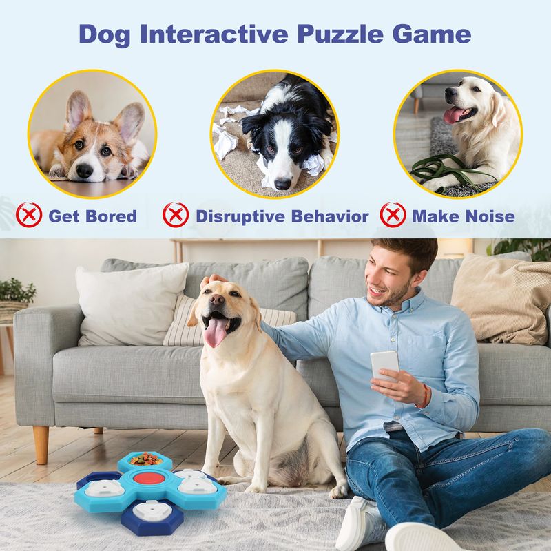 New Product Puzzle Pet Multi-layer Rotating Turntable Slow Food Plate Training Dog Foraging Toy_voghion.com