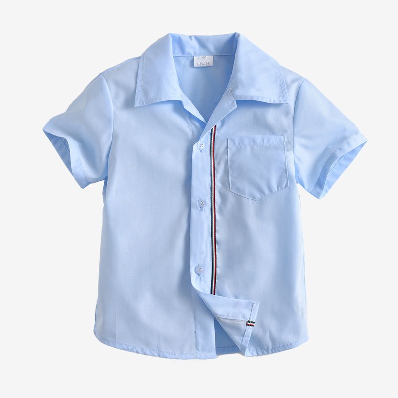 Jungen sommer revers hemd, kinder kleidung, männer schatz gestrickte kragen, gewebte gürtel, casual kurzarm hemd_voghion.com