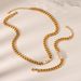 Collier et bracelet élégants en chaîne cubaine pour femmes, bijoux tendance en acier inoxydable, plaqués or, accessoires de fête, 1 pièce/2 pièces_voghion.com