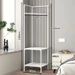 Adjustable Corner Clothes Rack – Space-Saving Wardrobe Organizer For Bedroom, Dorm & Entryway (16-Tube Frame, Multi-Level Storage, Easy Assembly)_voghion.com