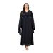 Elegant Plus Size Evening Dress With Deep V-Neck & Beading - Long Sleeve A-Line Gown For Parties, Prom & Special Occasions (Black, 0XL-4XL)_voghion.com