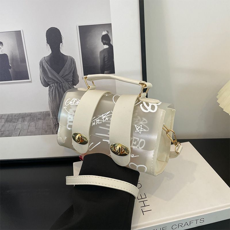Borsa a tracolla da donna con tracolla a forma di graffiti, semplice e casual, in gelatina trasparente estiva, per donna, 2025, nuova tendenza_voghion.com