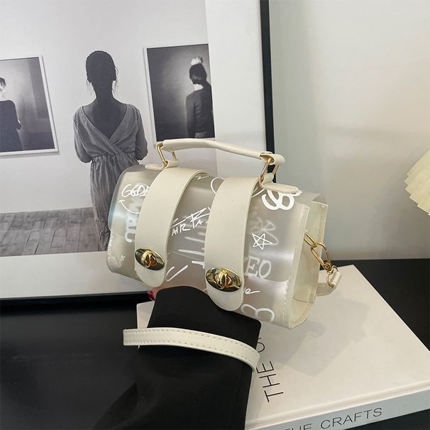 Borsa a tracolla da donna con tracolla a forma di graffiti, semplice e casual, in gelatina trasparente estiva, per donna, 2025, nuova tendenza_voghion.com