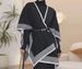 Irregular color cape cape fashion temperament in long knitted cardigan large size cape outside_voghion.com