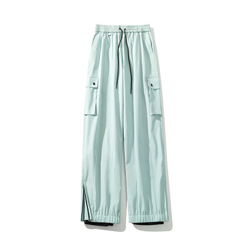 Pantalones de esquí holgados y gruesos para mujer, impermeables y resistentes al viento, de color negro, para deportes al aire libre, de talla grande para hombre_voghion.com