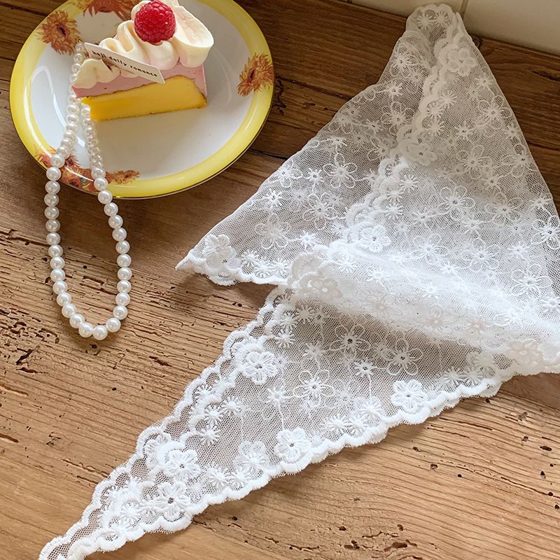 Fascia per capelli sottile in pizzo francese, verde primaverile, da donna, con nodo triangolare_voghion.com