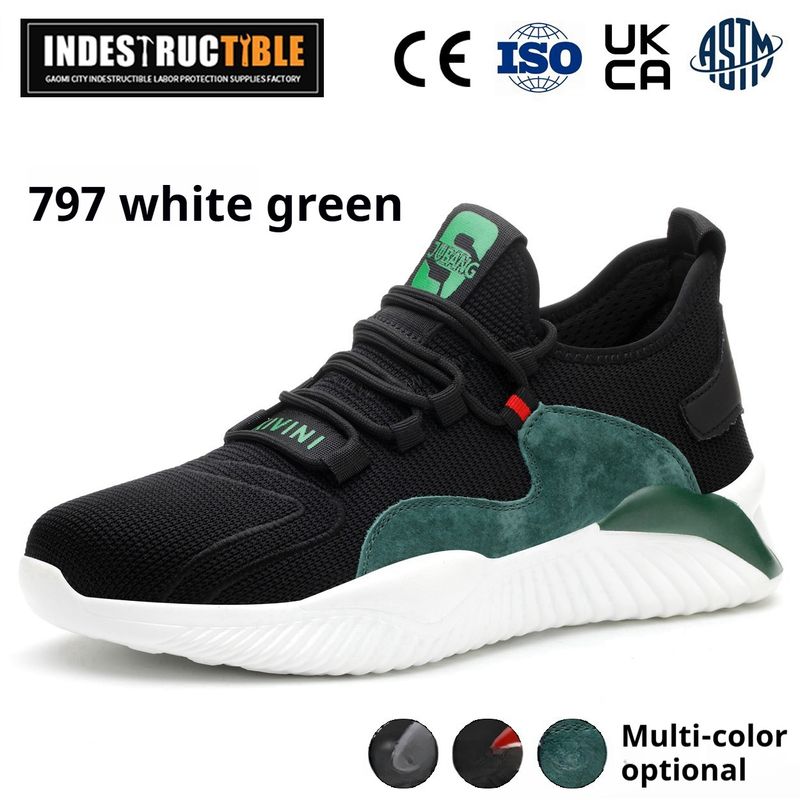 Safety Protection Labor Protection Shoes Men's Breathable Anti-smashing Anti-piercing Low-help Ground Anti-slip Wear Safety Shoes_voghion.com