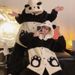 Winterlicher Paar-Schlafanzug mit Kapuze und Cartoon-Panda-Motiv und langen Ärmeln aus dickem Plüsch, Flanell-Hauskleidung für Männer und Frauen_voghion.com