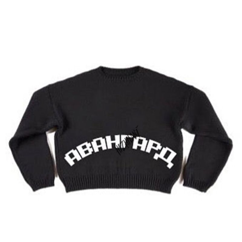 Base in jacquard con lettere classiche calde autunno inverno gotico, pullover casual personalizzato, largo e versatile lavorato a maglia_voghion.com