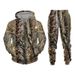 Autunno e inverno Maple Leaf Camo 3D Zipper Sportswear Pesca all'aperto Caccia da campeggio Set da strada unisex_voghion.com
